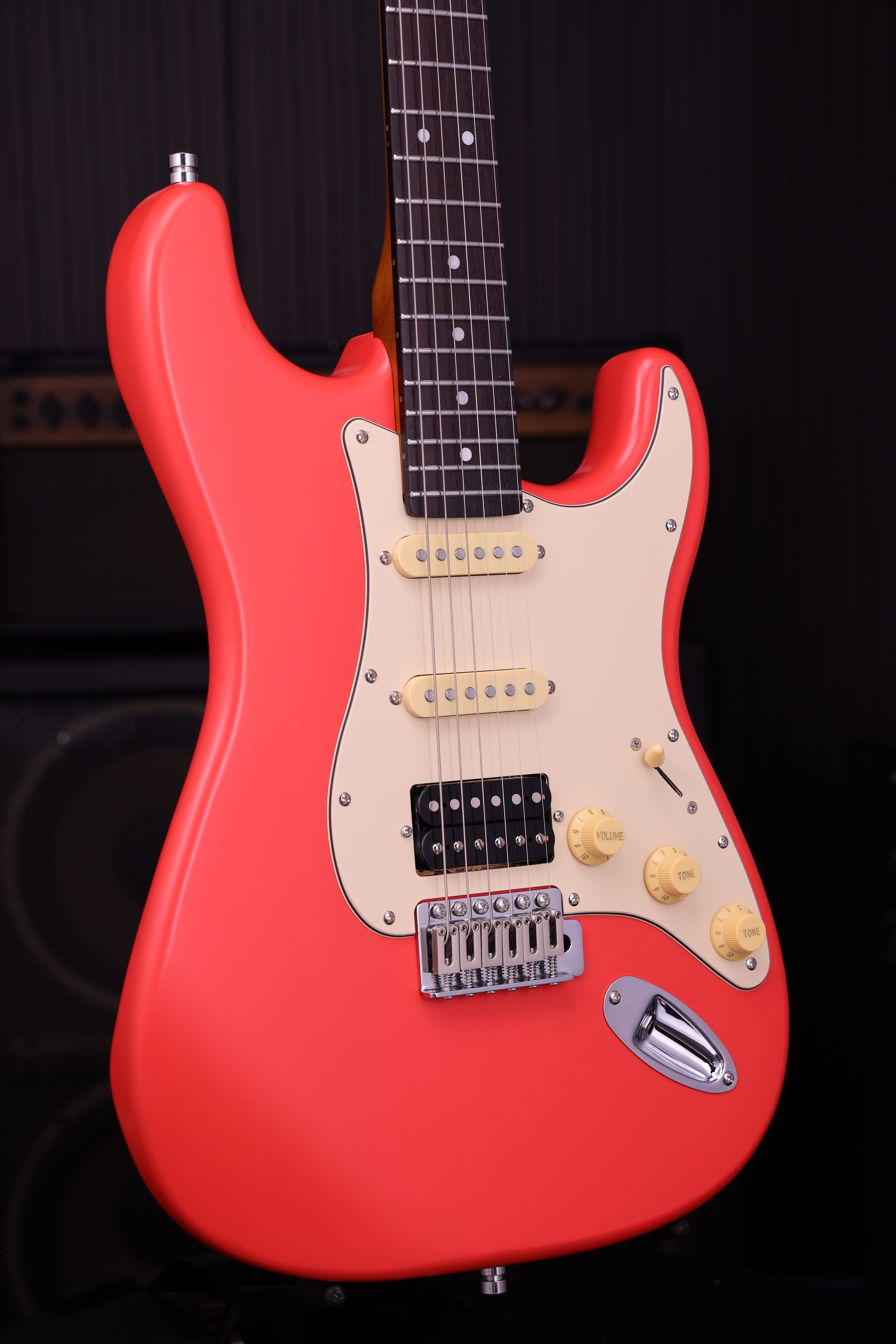 PS-4 Fiesta Red HSS ST-Style E-Gitarre